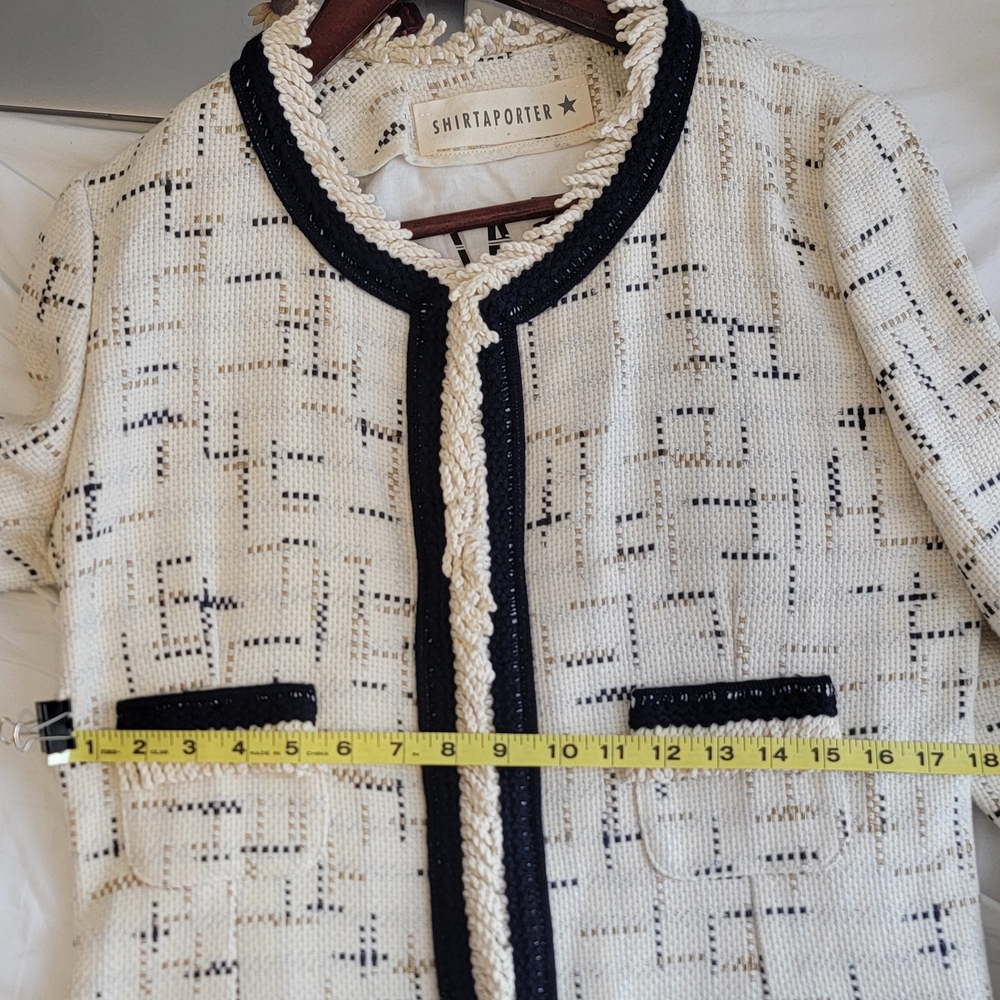 Women's Cream and Black Blazer